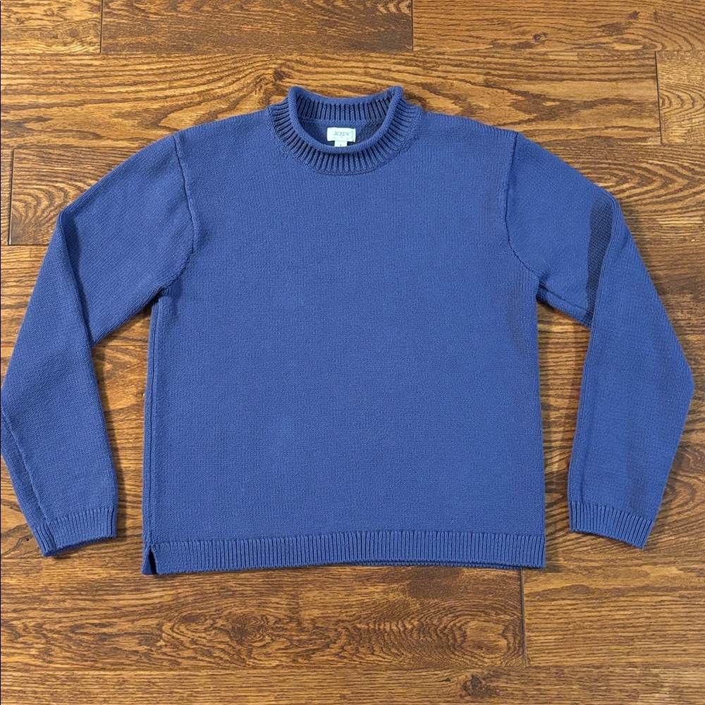 J.Crew Factory Classic Mockneck rollneck sweater in Downtown Navy Small